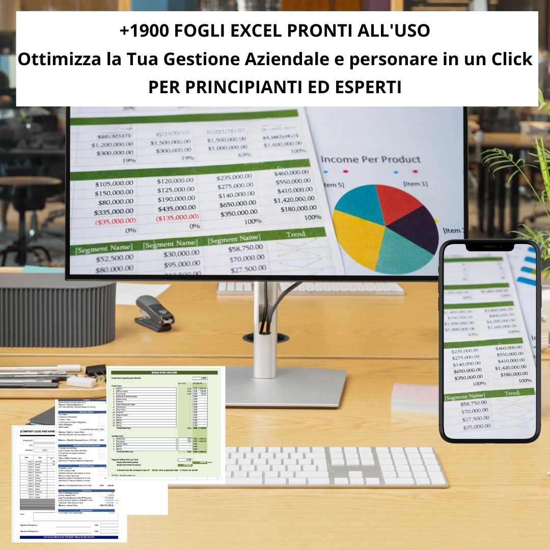 +1900 Fogli Excel Pronti all'Uso – Ottimizza la Tua Gestione Aziendale in un Click