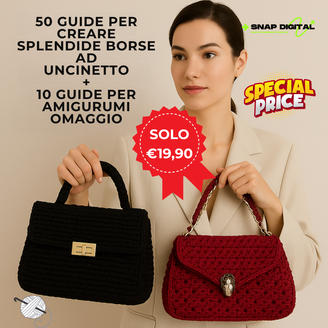 50 Guide per creare borse ad uncinetto + OMAGGIO